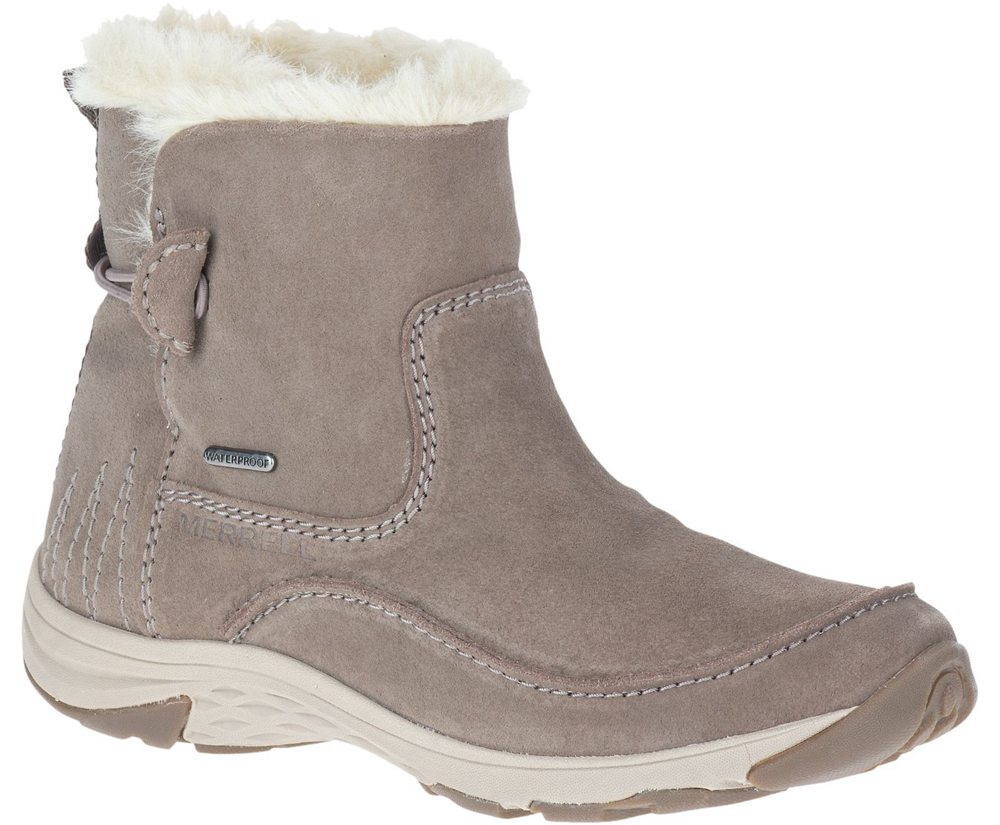 Merrell Støvler Dame - Approach Sage Pull On Polar Waterproof - Beige - STA365918